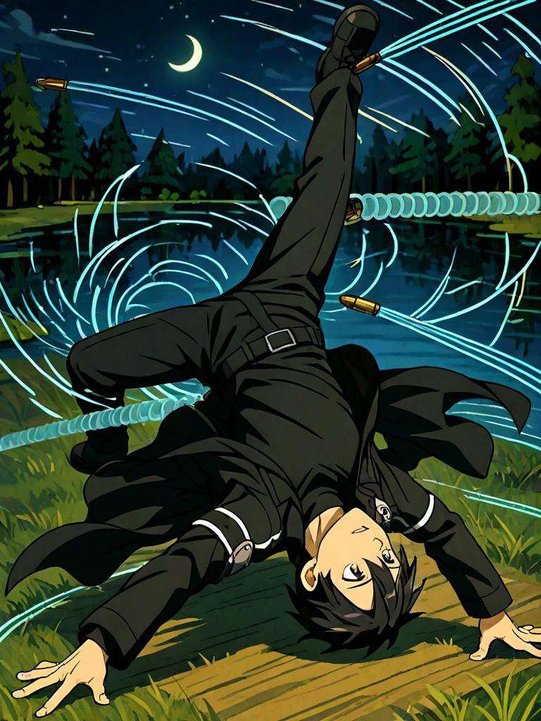 kirito,  sword art online,  bullet time on Tensor.Art