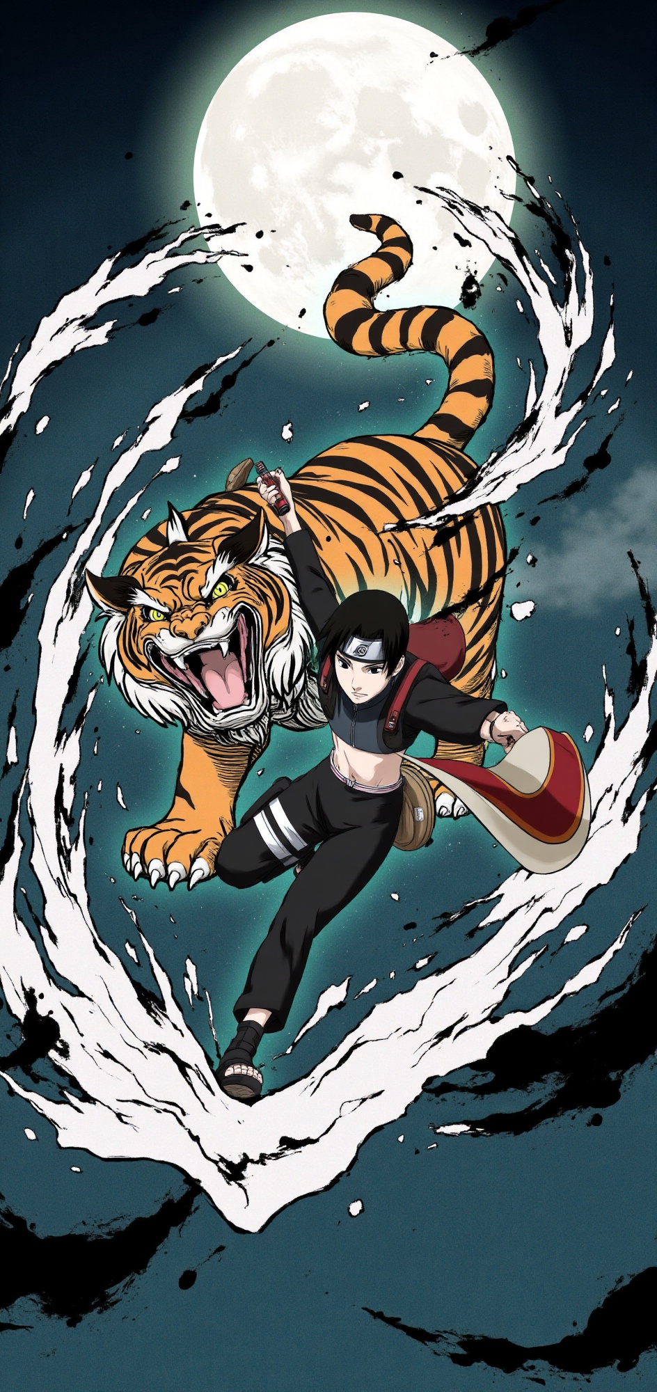 sai-naruto-style,  dynamic pose,  mid-air on Tensor.Art