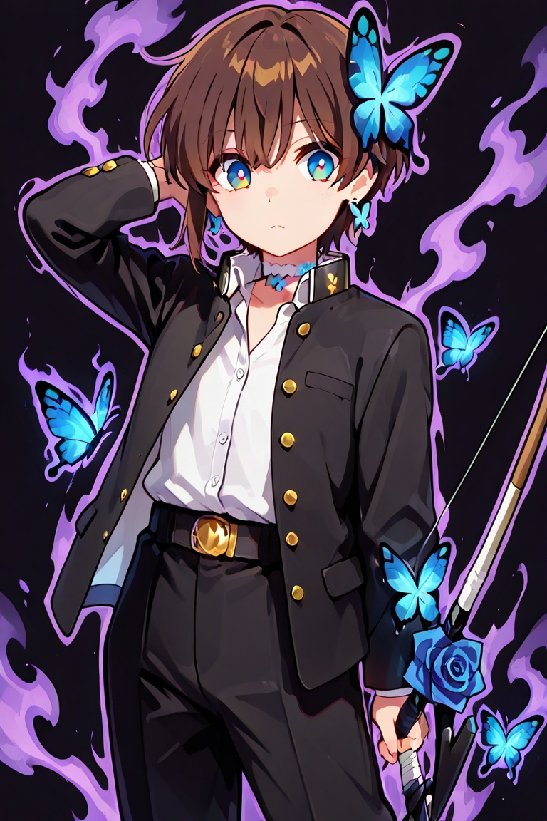 Blue rose bow and arrow,  blue rose and magic bow and arrow,  girl with bow and arrow score_9 on Tensor.Art