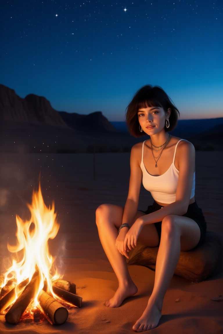 a 20yo woman,  bobcut,  earrings on Tensor.Art