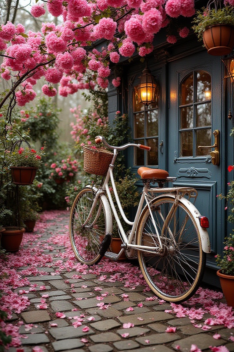 Romantic Place. great landscape. romantic decoration. artistic. bicycle,  rmnt-plc on Tensor.Art