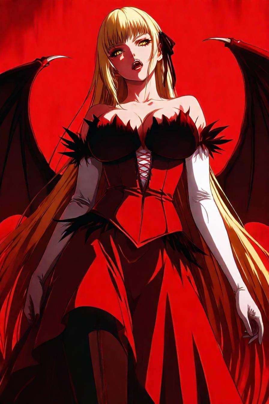 kiss-shot acerola-orion heart-under-blade,  very long hair,  blonde hair on Tensor.Art