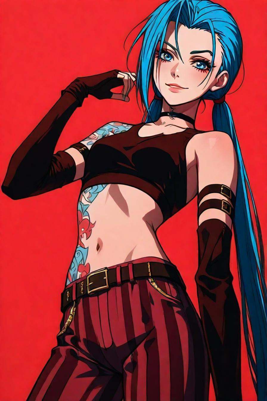 jinx,  blue hair,  pale skin on Tensor.Art