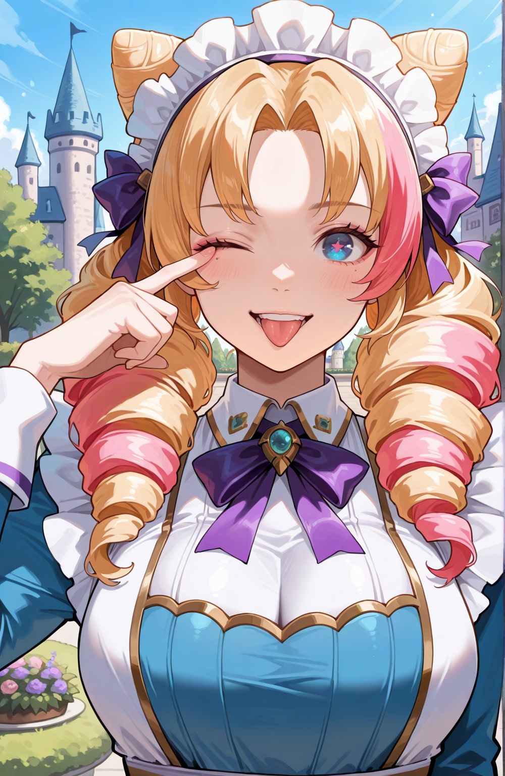 1girl,  blonde hair,  bow on Tensor.Art