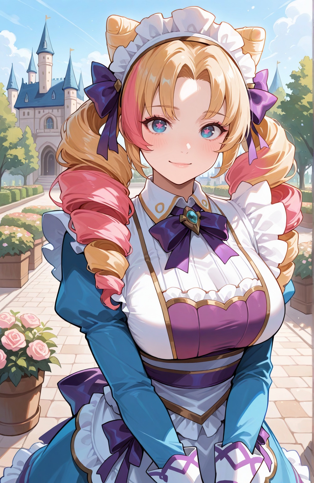 1girl,  blonde hair,  bow on Tensor.Art