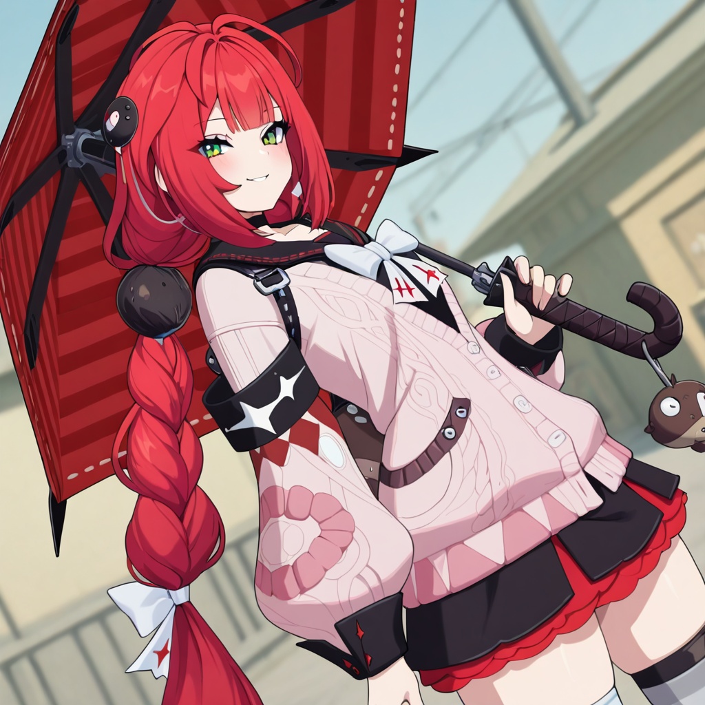 Ukinami yuzuha (Zenless Zone Zero),  red hair,  very long hair on Tensor.Art