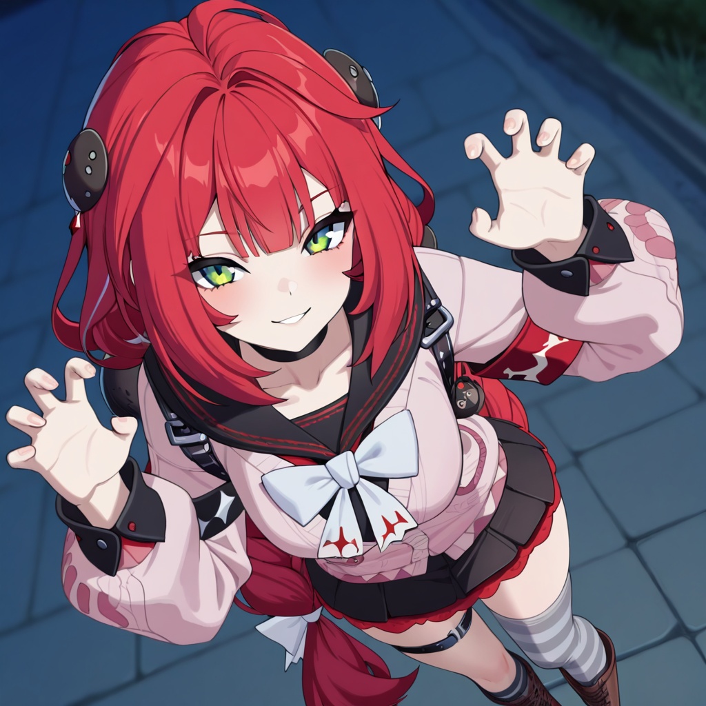 Ukinami yuzuha (Zenless Zone Zero),  red hair,  very long hair on Tensor.Art