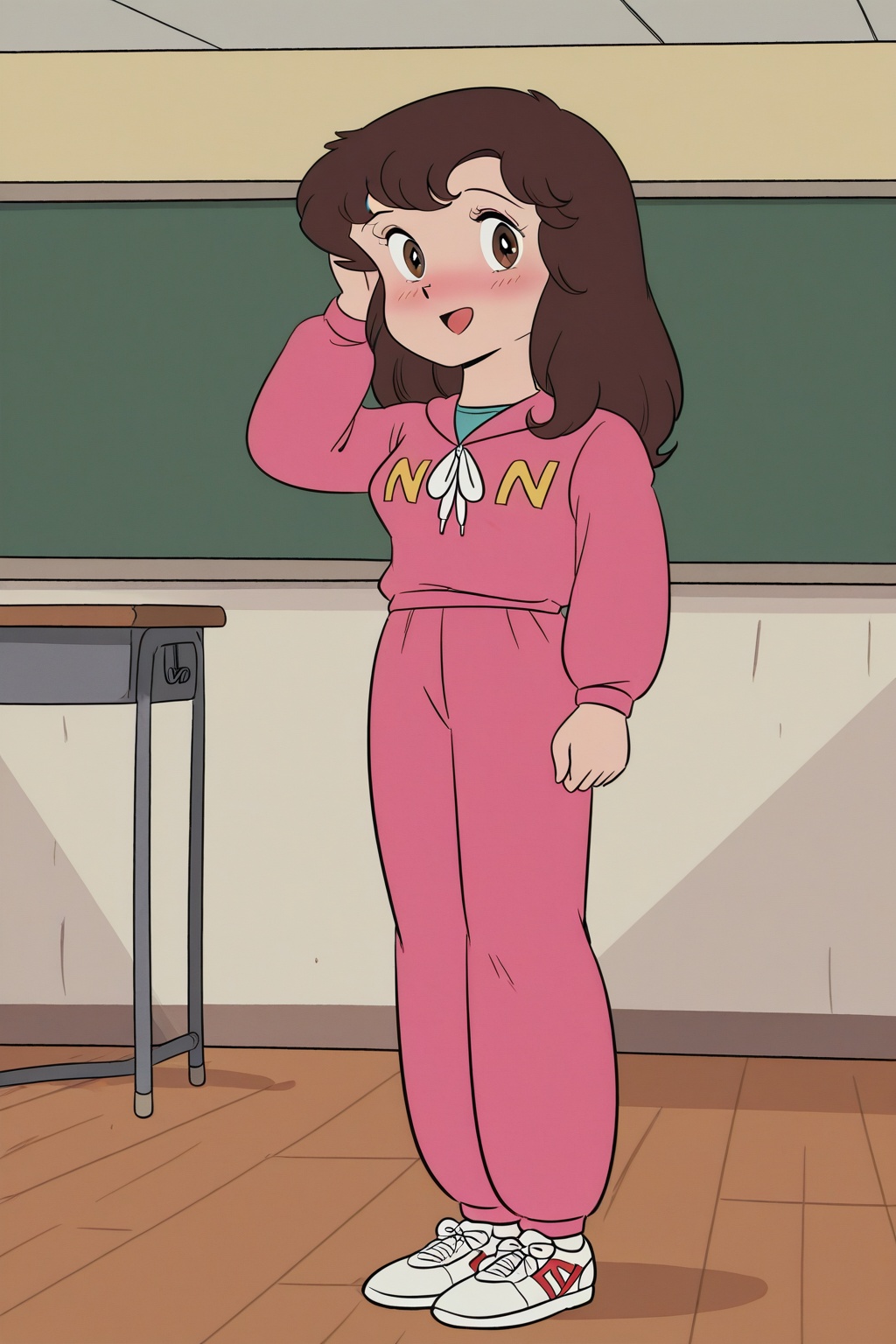 sensei,  1girl,  long brown hair on Tensor.Art