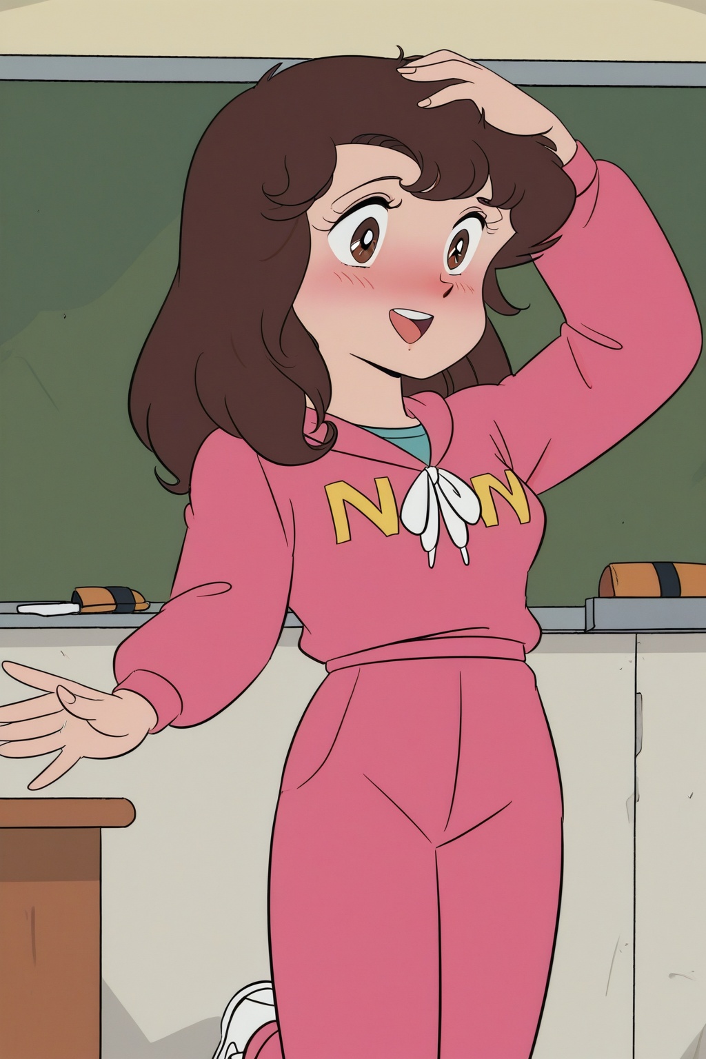 sensei,  1girl,  long brown hair on Tensor.Art