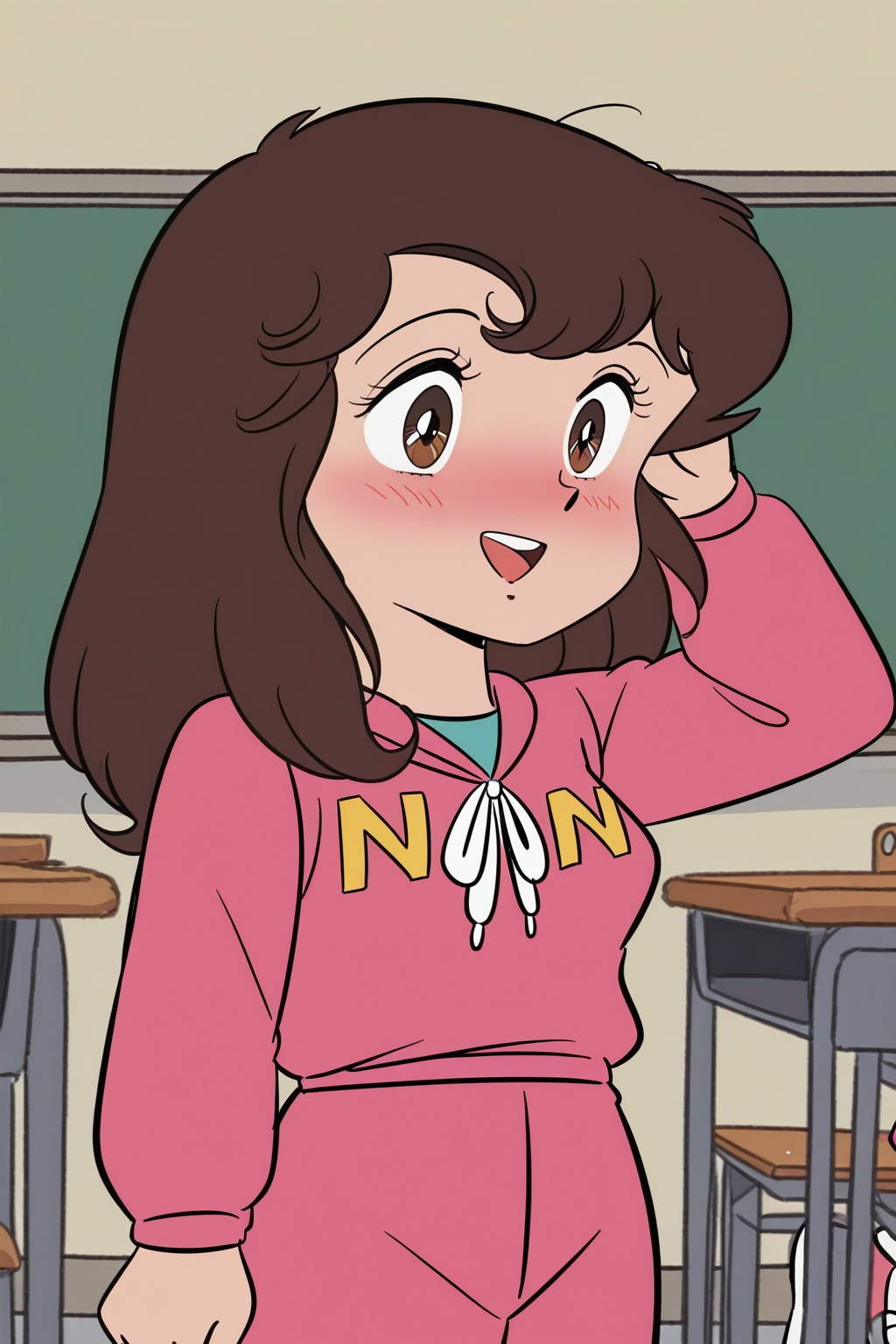 sensei,  1girl,  long brown hair on Tensor.Art