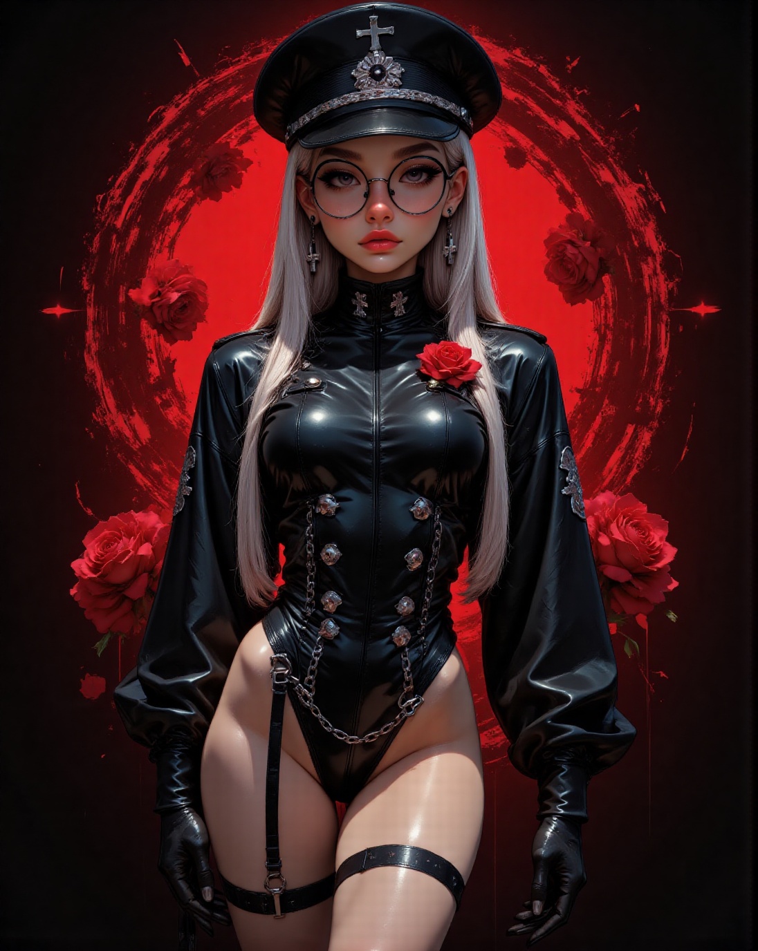 thigh strap,  rose,  heterochromia on Tensor.Art