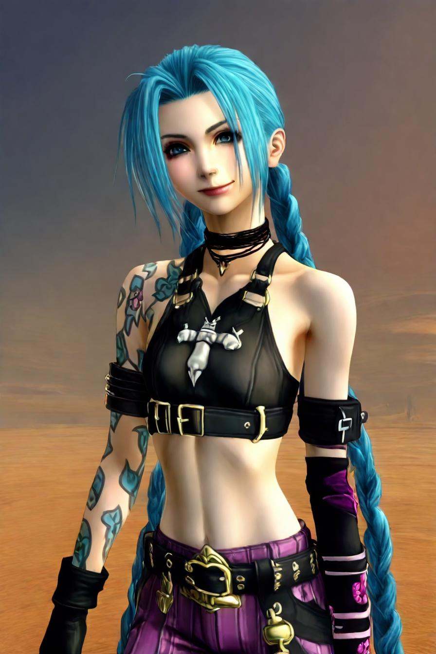 jinx,  blue hair,  pale skin on Tensor.Art