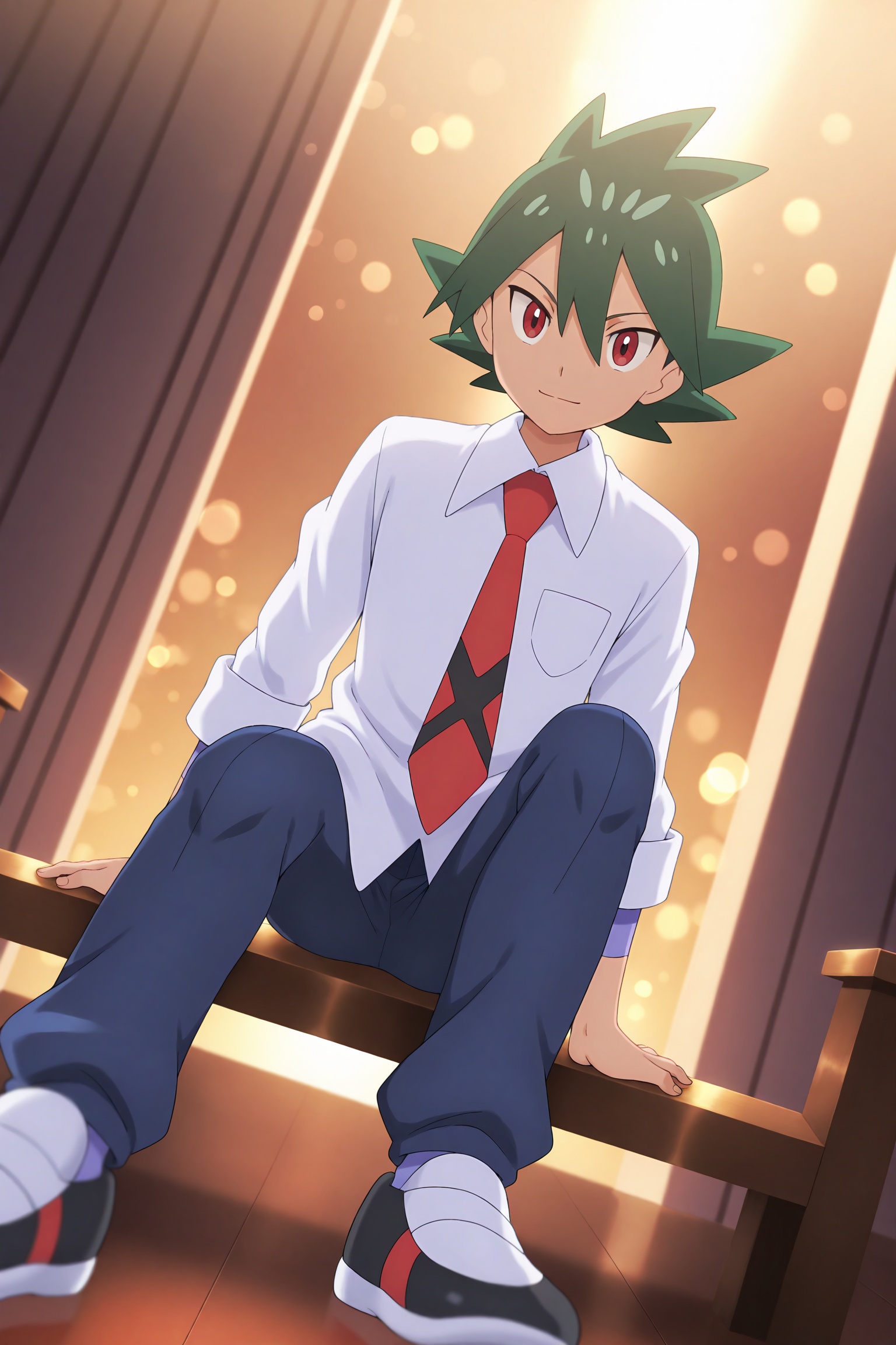 Masterpiece anime portrait — male focus,  Rinto from Pokémon Journeys,  teenage on Tensor.Art