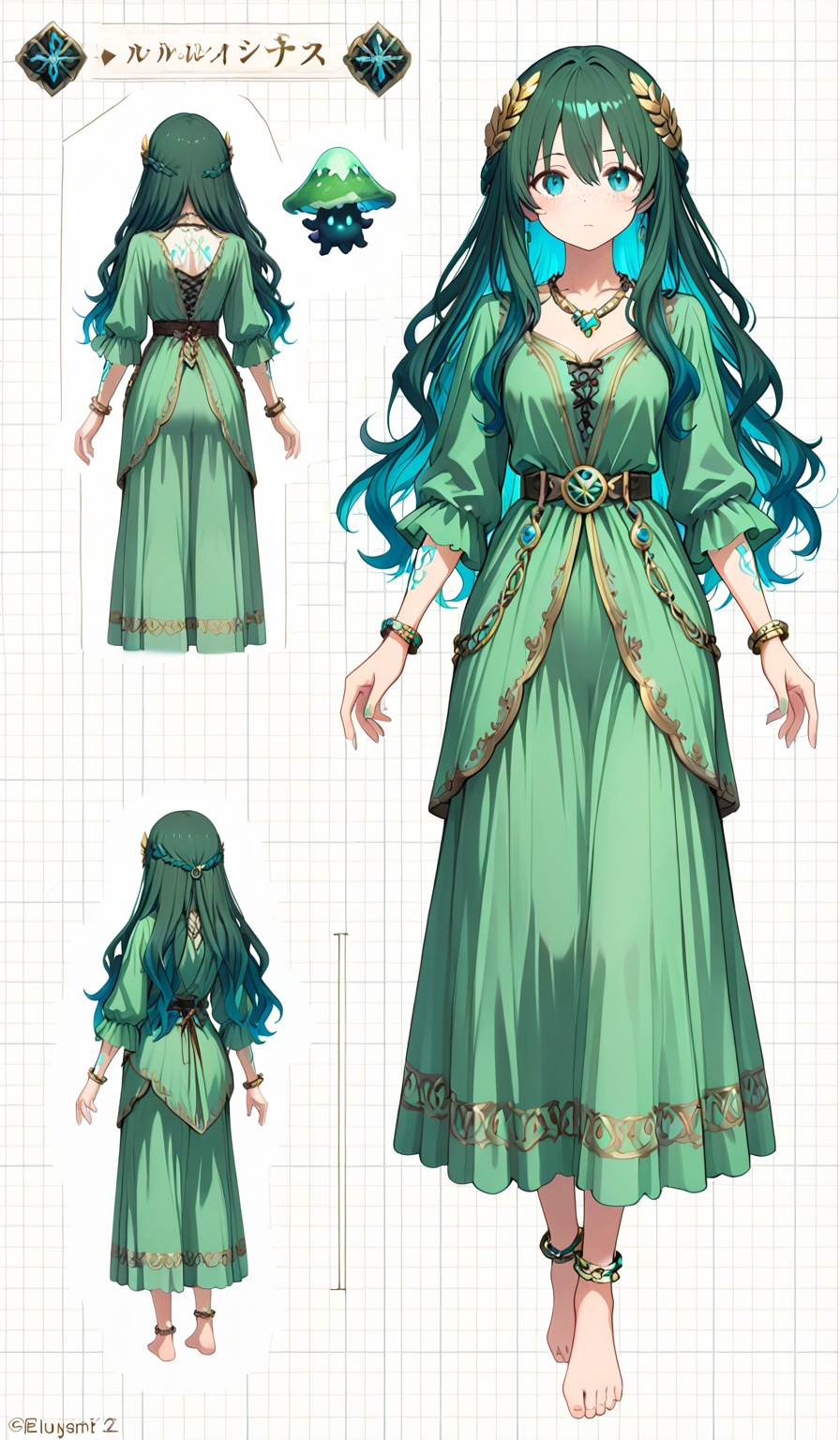 ((Multiple views,  reference sheet,  concept art on Tensor.Art