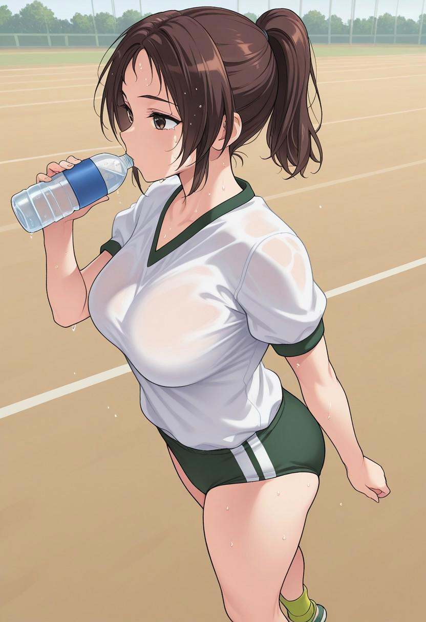 1girl,  solo,  brown hair on Tensor.Art