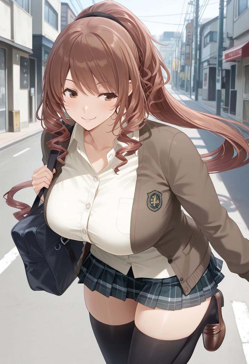 1girl,  brown hair,  long hair on Tensor.Art