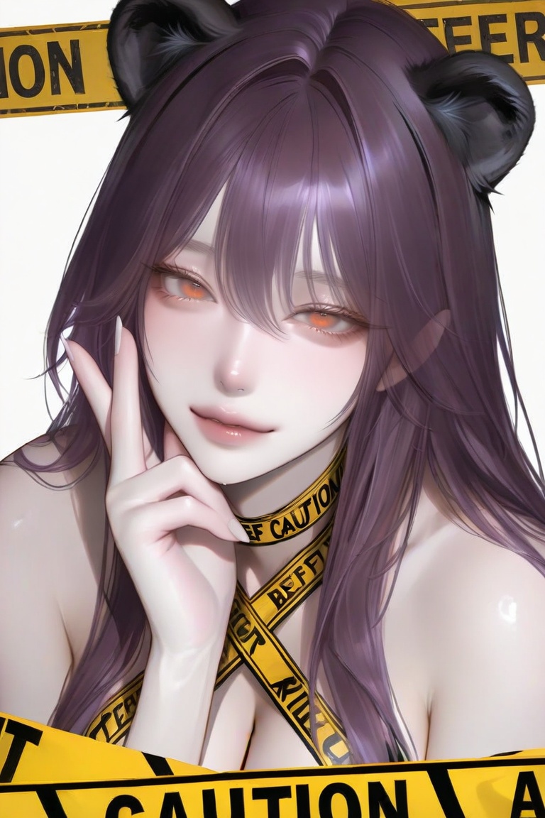1 girl,  A beautiful girl with very long deep purple hair,  styled with see-through bangs on Tensor.Art