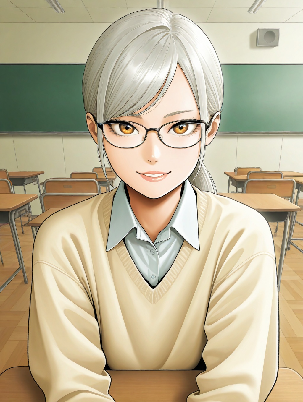 1 girl,  amber_eyes,  tsurime on Tensor.Art