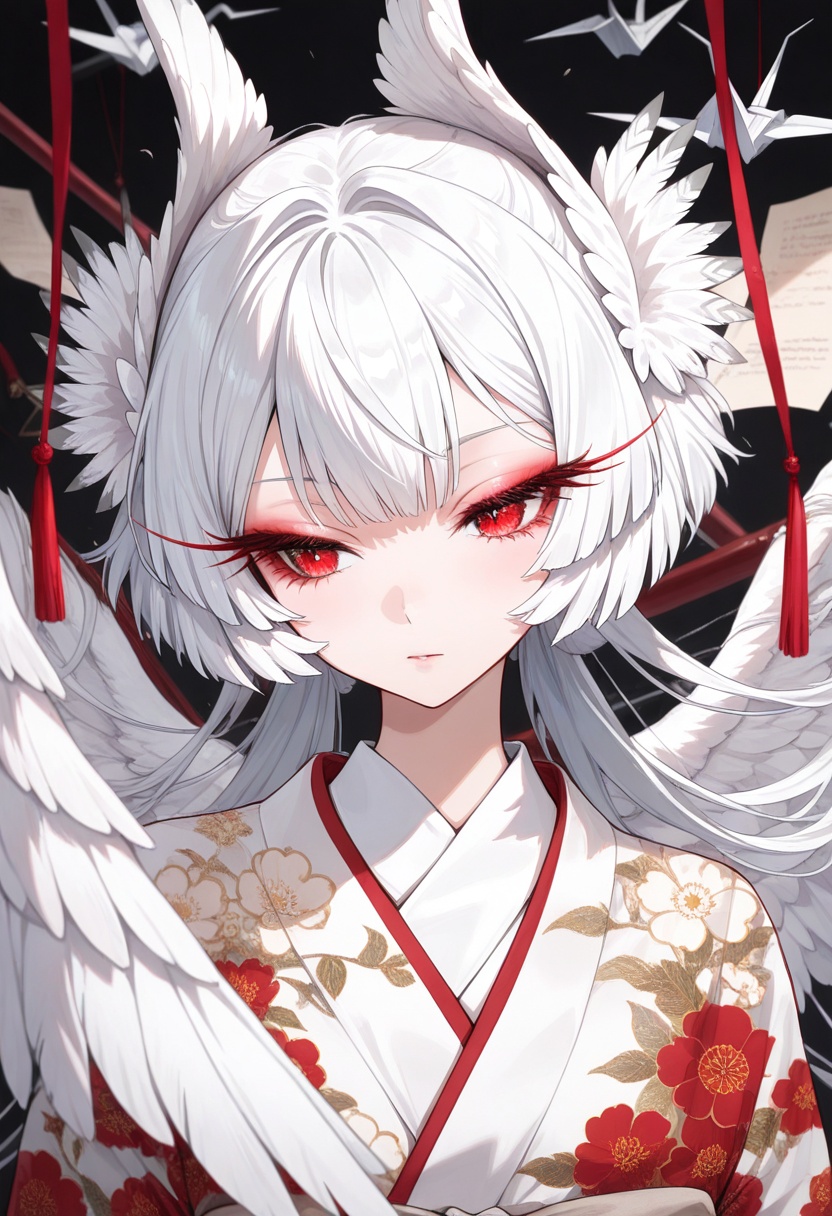 1 girl ,  solo ,  crane girl on Tensor.Art