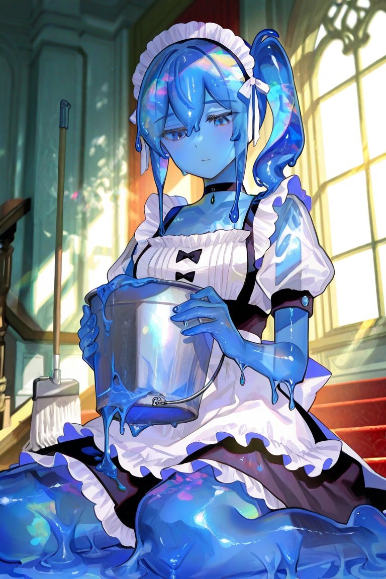 slime girl,  water dress,  original on Tensor.Art
