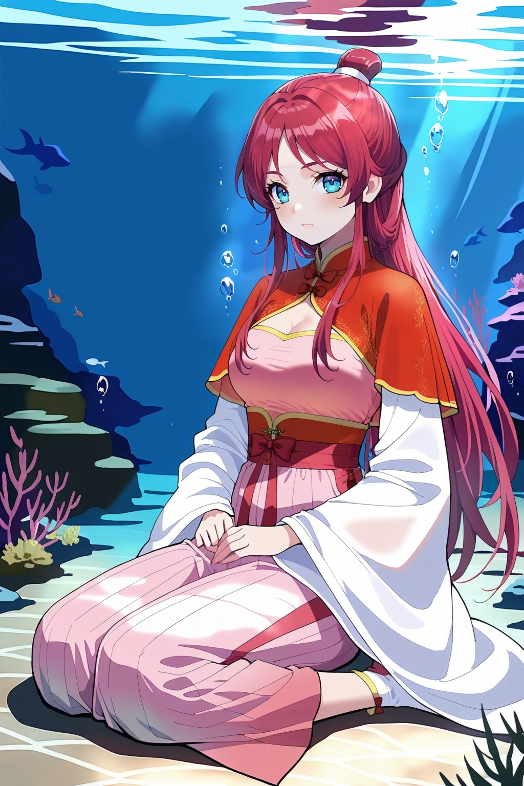 underwater,  underwater,  Sit on the ground on Tensor.Art