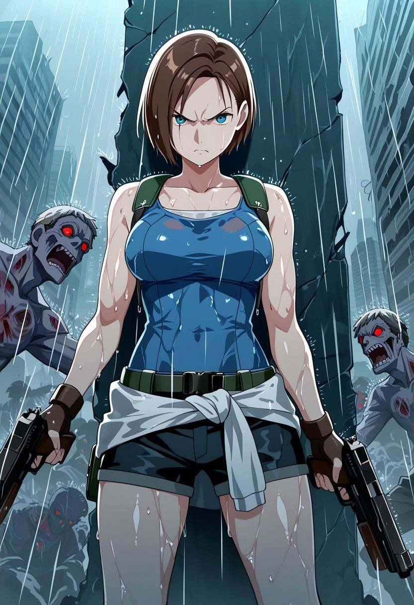 nyoro_nyorozou_XL: Style,  jill valentine,  holding gun on Tensor.Art