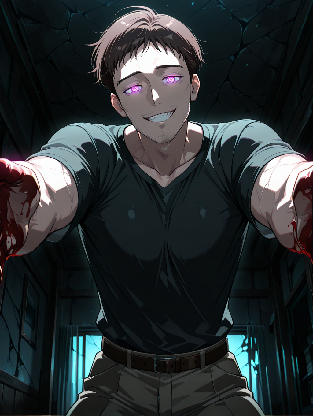 Anime screencap,  serial killer,  1boy on Tensor.Art