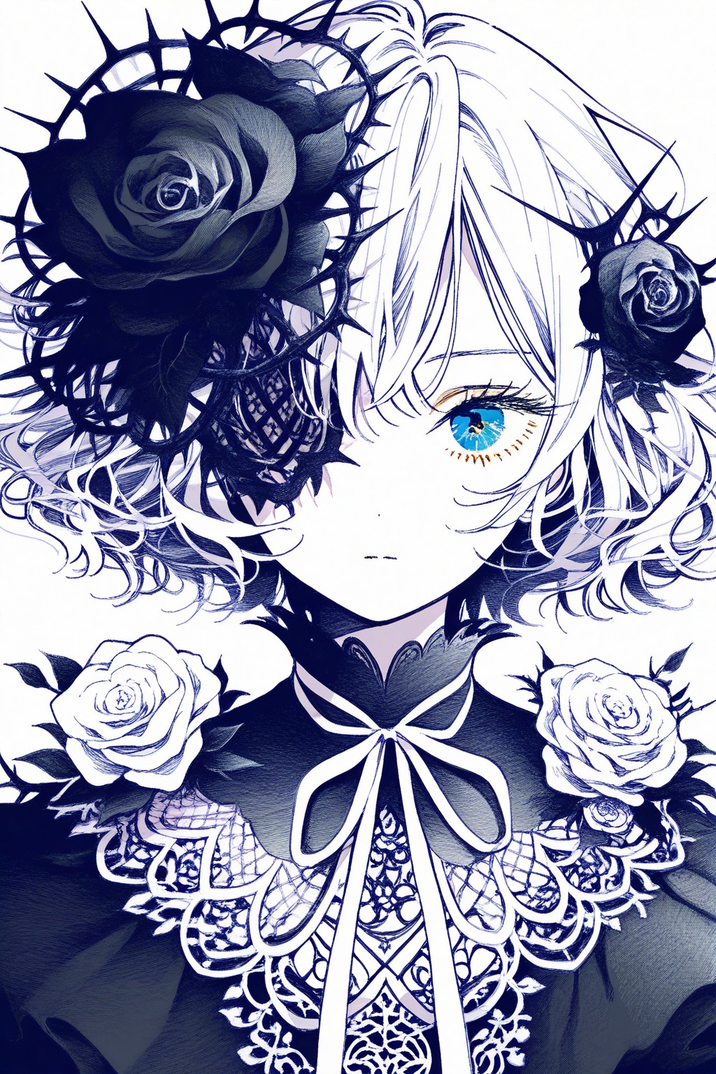 delicate strokes,  lineart,  1girl on Tensor.Art