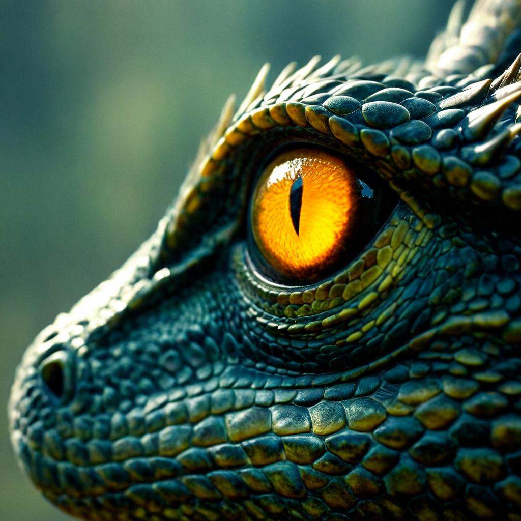 cinematic film still of a close up of a dragon eye with a golden eye,  shallow depth of field,  vignette on Tensor.Art