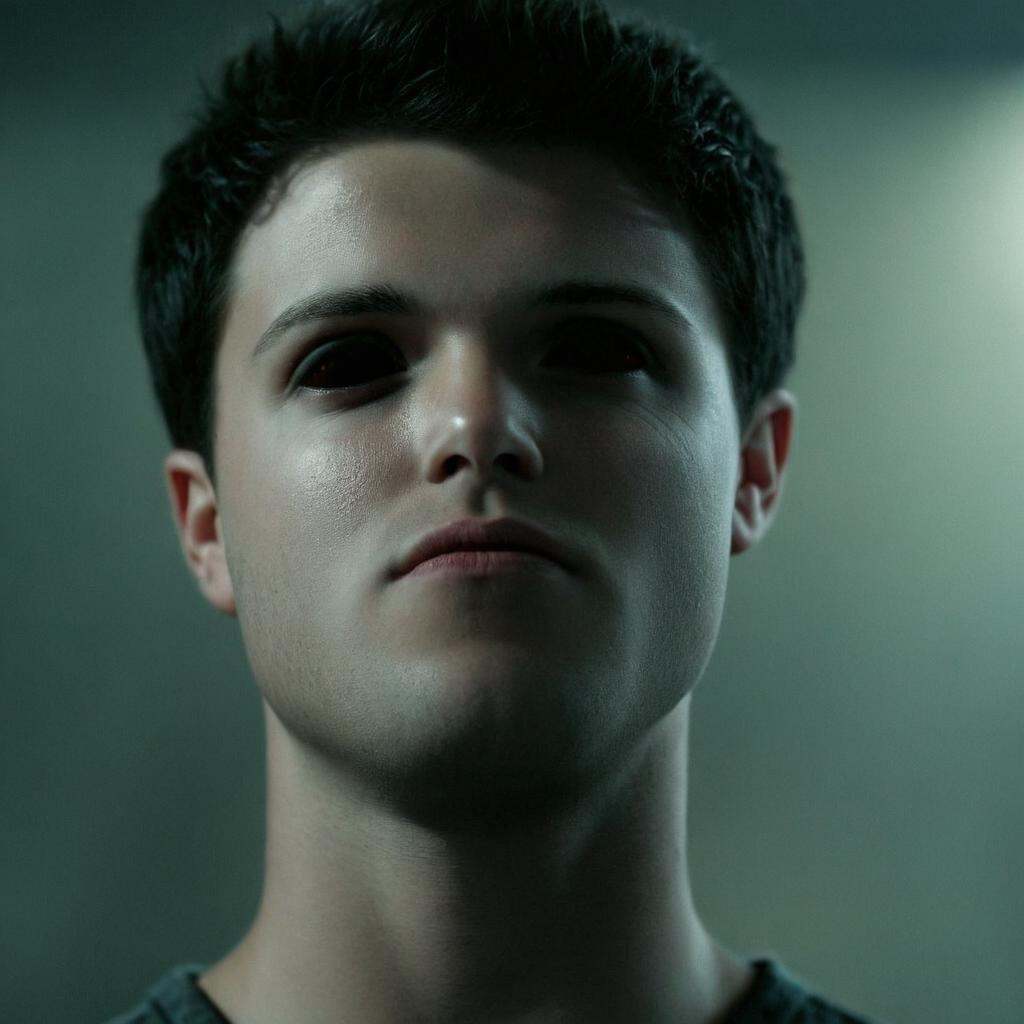 cinematic film still of In perfect eye style a photo of a Black sclera eyes of a man with a demonic fa sharp,  detailed,...
