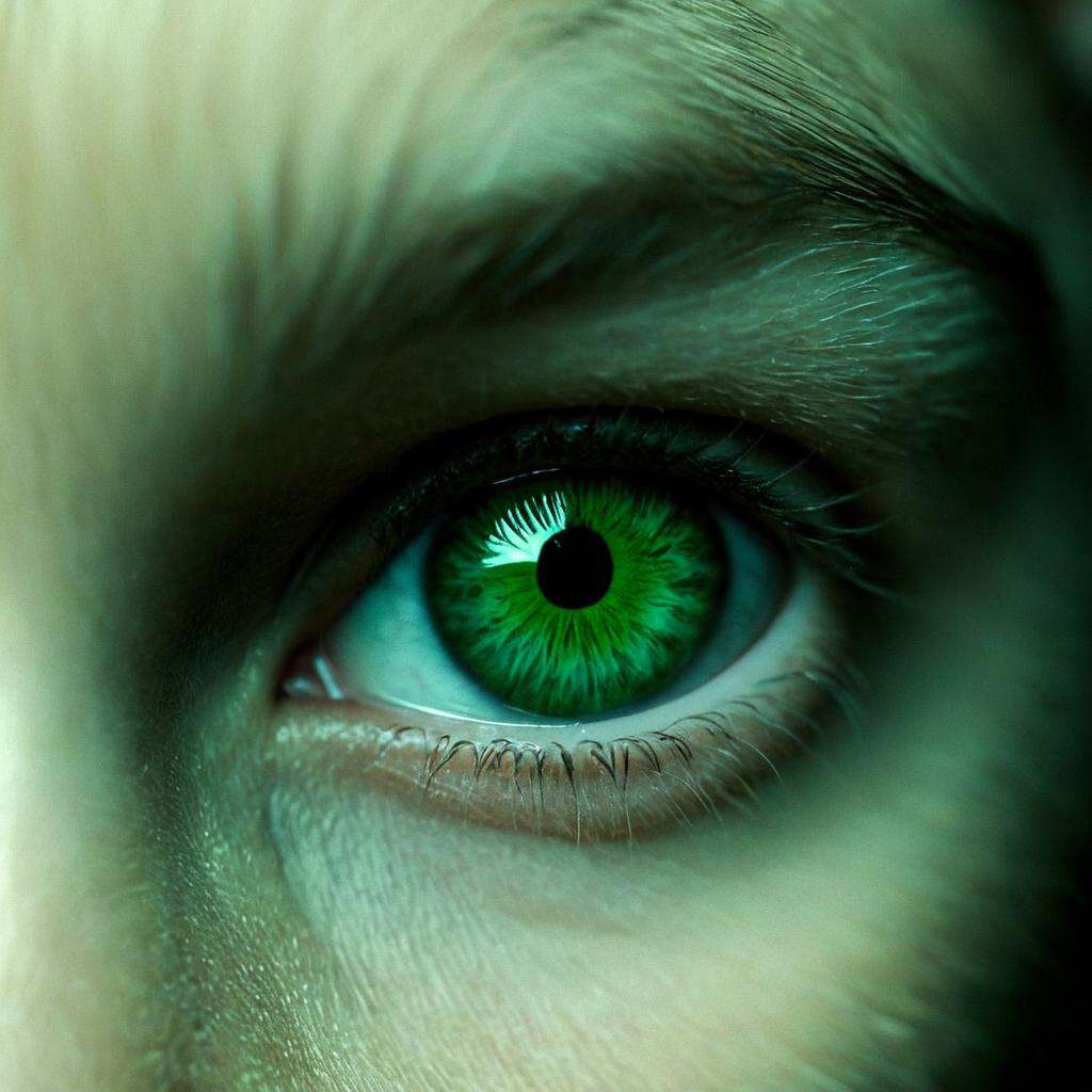 cinematic film still of In perfect eye style a photo of a cat sclera eyes of a close up of a full cat's eye with a green i...
