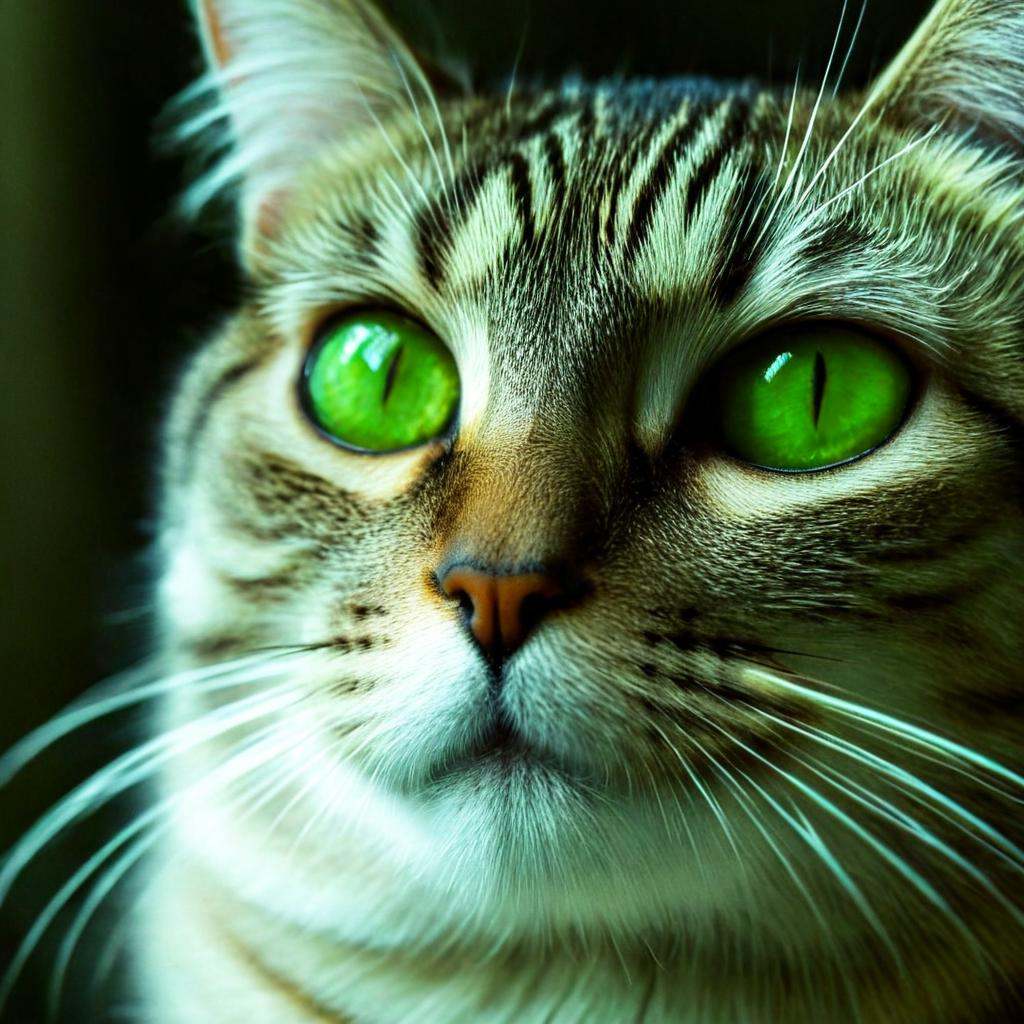 cinematic film still of a photo of a cat sclera eyes of a close up of a full cat's eye with a green iris,  shallow depth o...