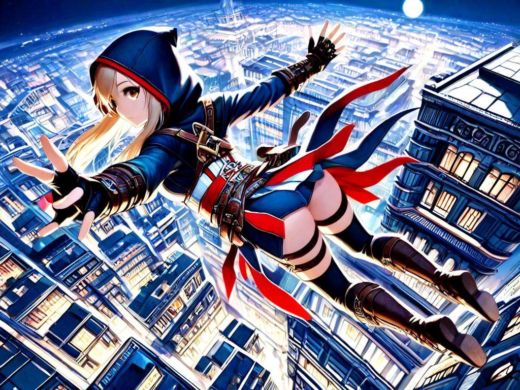 leap of faith,  falling,  1girl on Tensor.Art