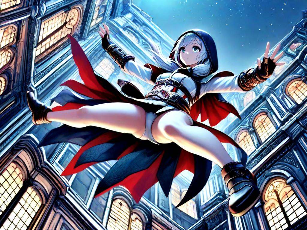 leap of faith,  falling,  1girl on Tensor.Art