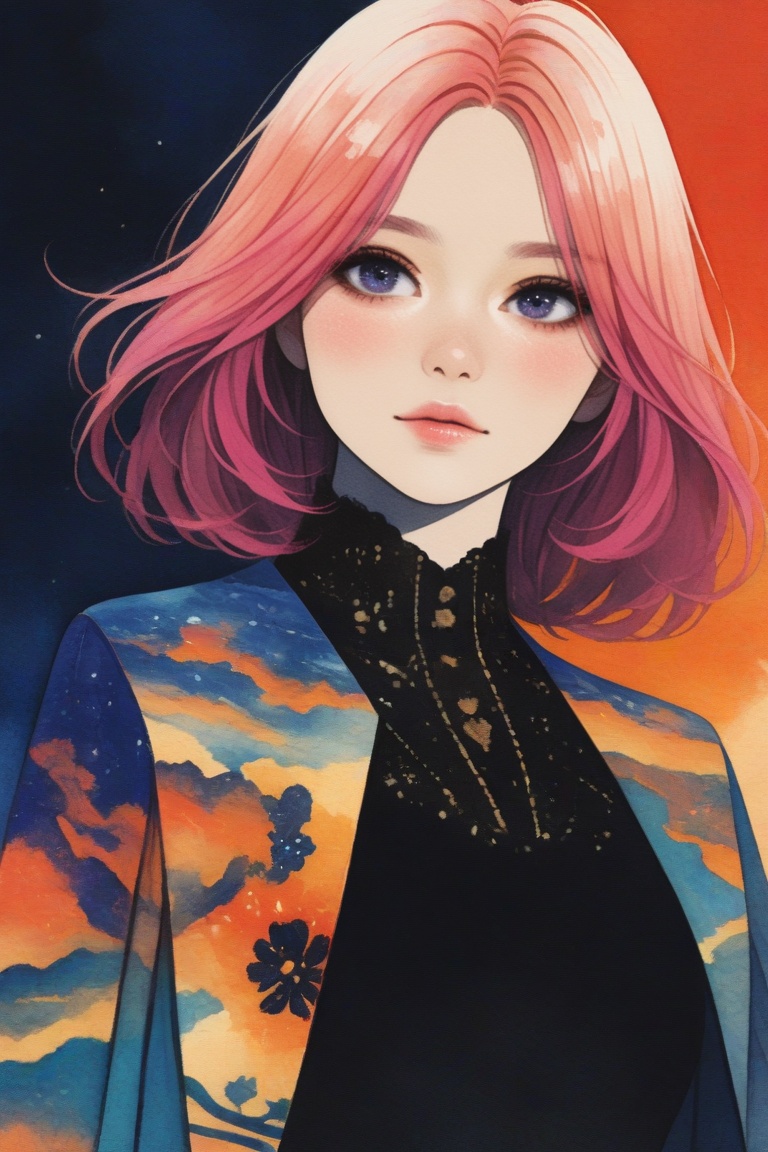 1girl,  solo,  pink hair on Tensor.Art