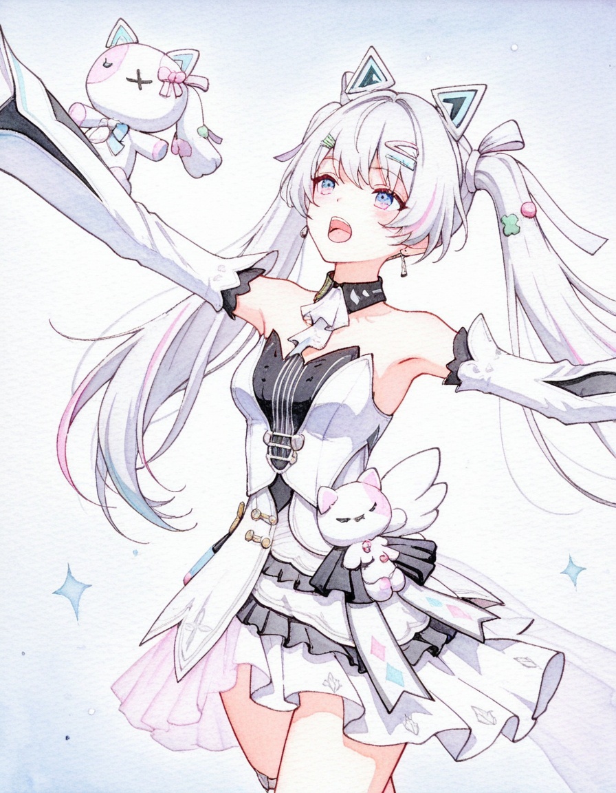 1girl,  solo,  dynamic pose on Tensor.Art