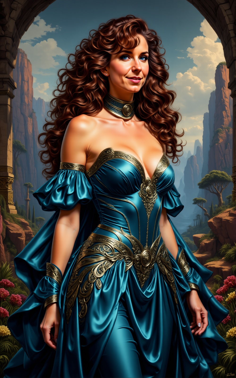 Dejah Thoris,  Comic Character Dejah Thoris looks like a happy and beautiful woman,  upper body portrait on Tensor.Art