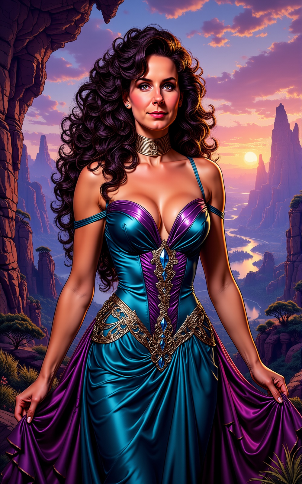 Dejah Thoris,  Comic Character Dejah Thoris looks like a happy and beautiful woman,  upper body portrait on Tensor.Art