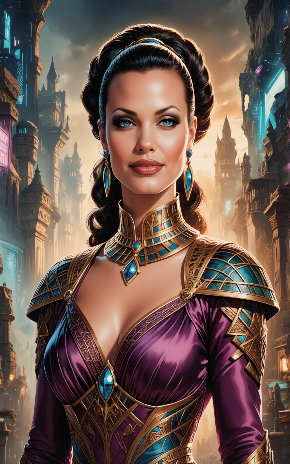 Dejah Thoris,  Comic Character Dejah Thoris looks like a happy and beautiful woman,  upper body portrait on Tensor.Art