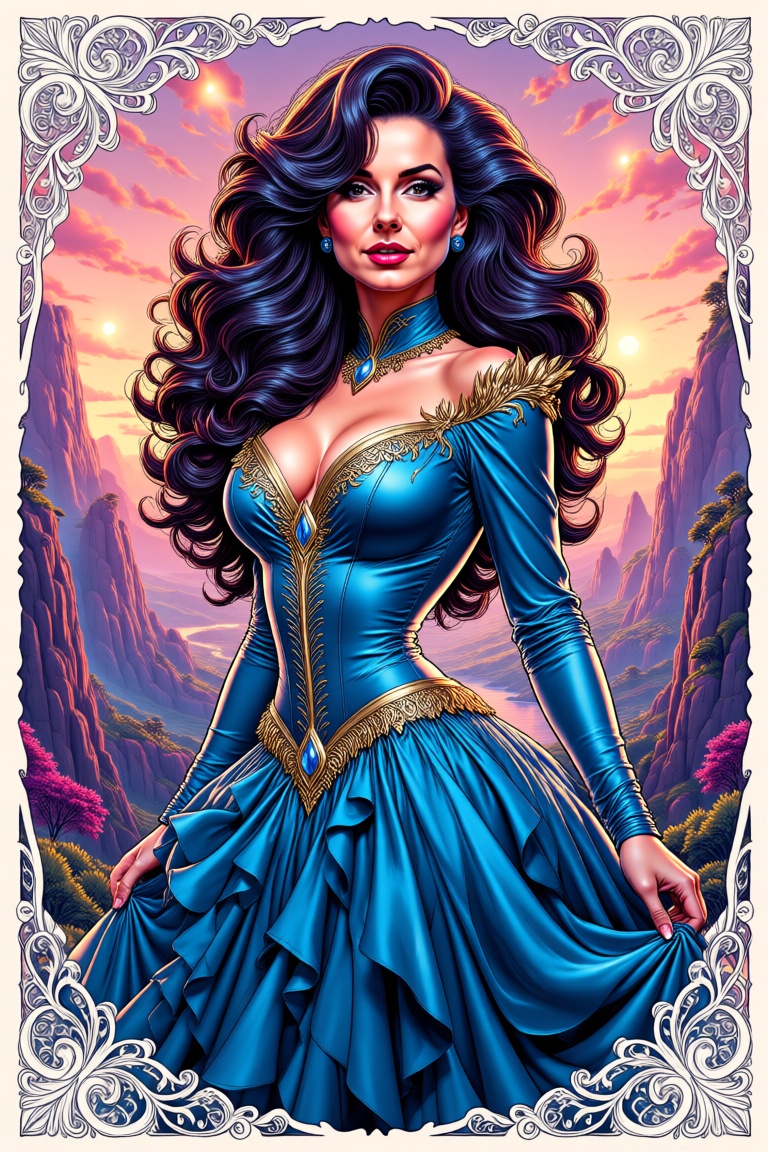 Phantom Lady,  comic character of Phantom Lady looks like a happy and beautiful woman,  upper body portrait on Tensor.Art
