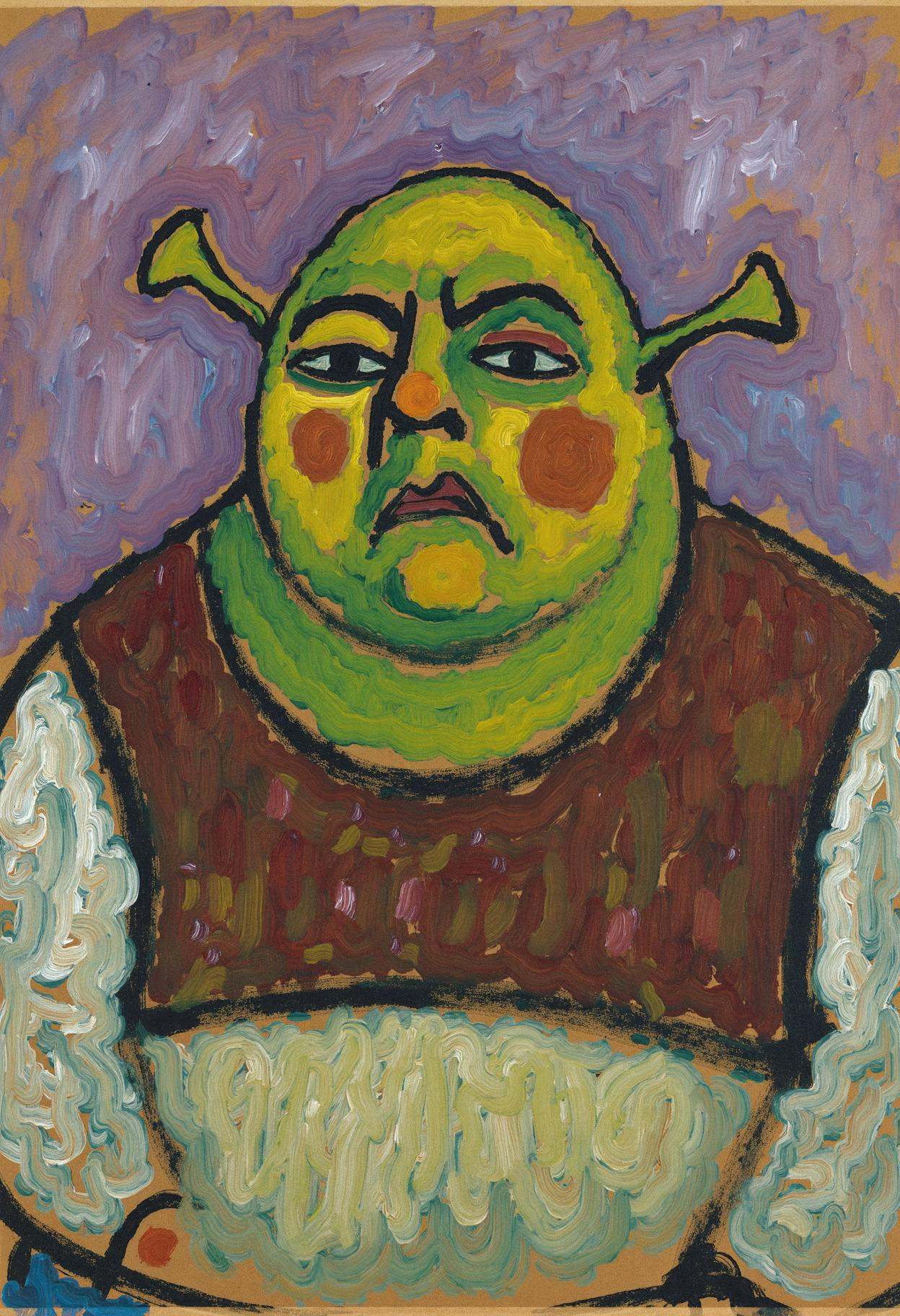 jwlnsk,  expressive abstracted portrait of Shrek on Tensor.Art