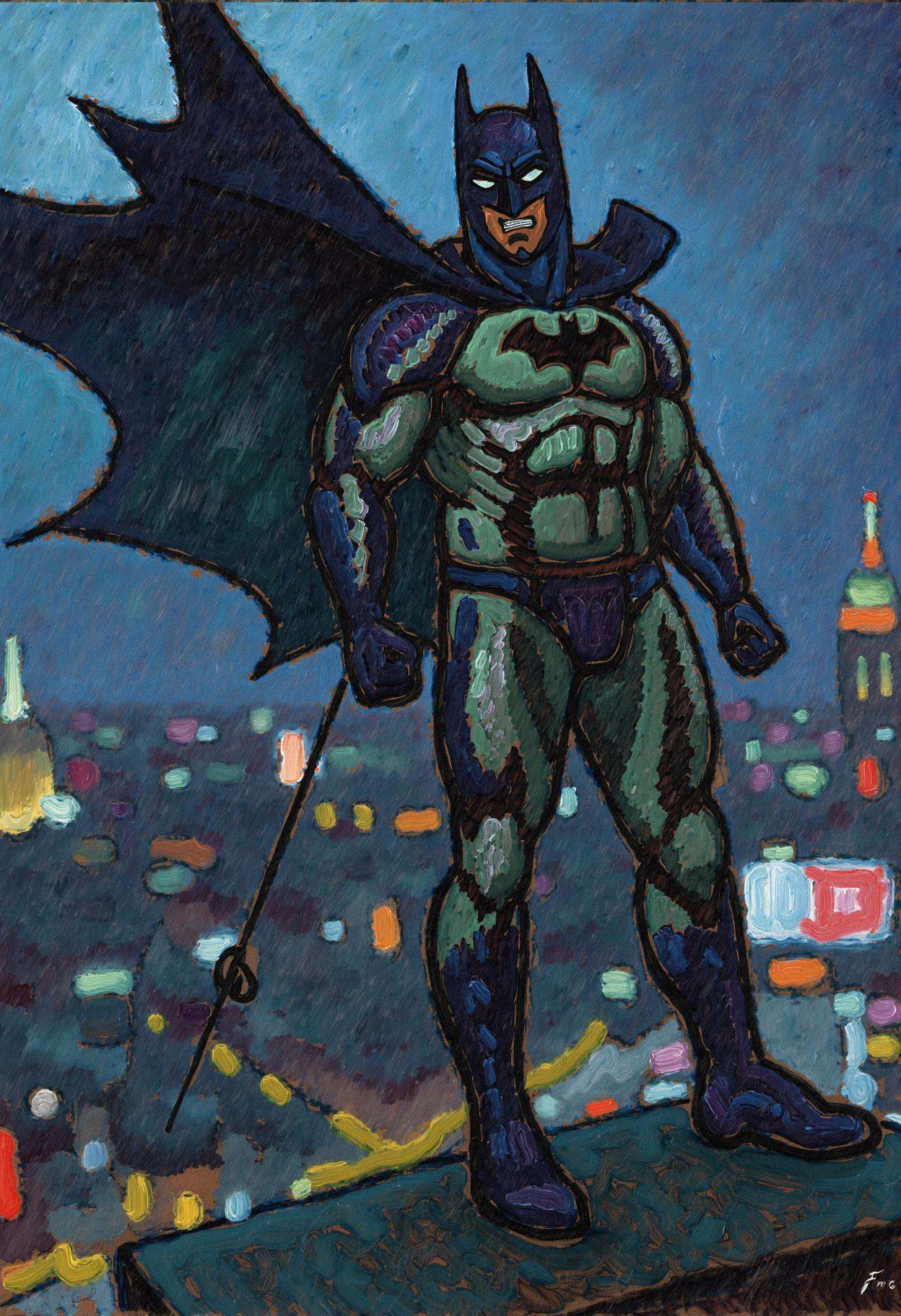 { "T5": "A hyperrealistic,  cinematic photograph of Batman,  the Masked Crusader on Tensor.Art