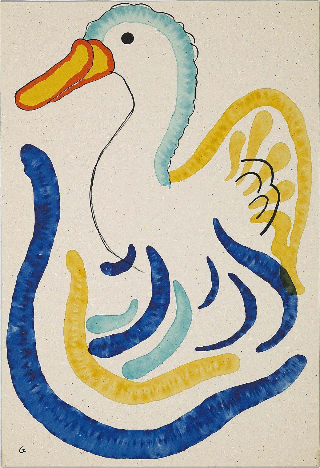kndsk,  a goose,  white with an orange beak on Tensor.Art