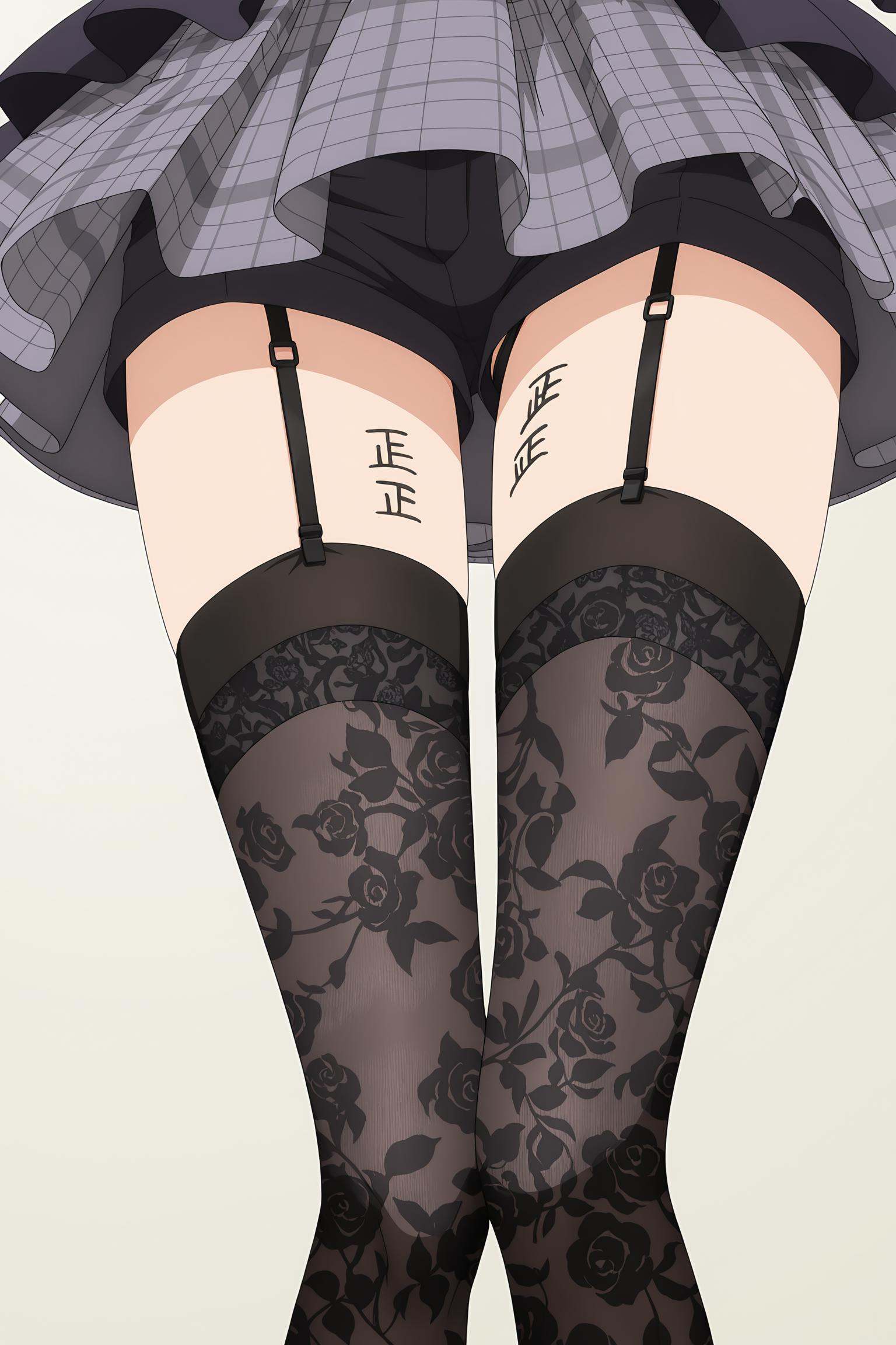 Shizuku Kuroe,  tally,  thighhighs on Tensor.Art