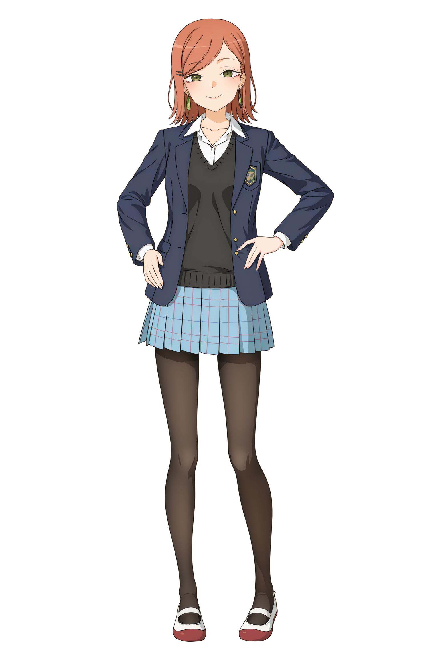 Daia Yahiro,  green eyes,  orange hair on Tensor.Art