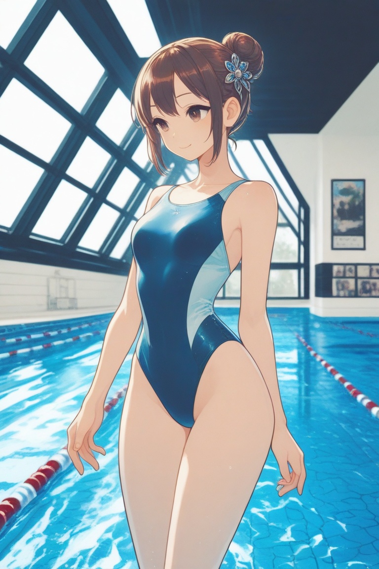 swimsuitgirl,  1girl,  pool side on Tensor.Art