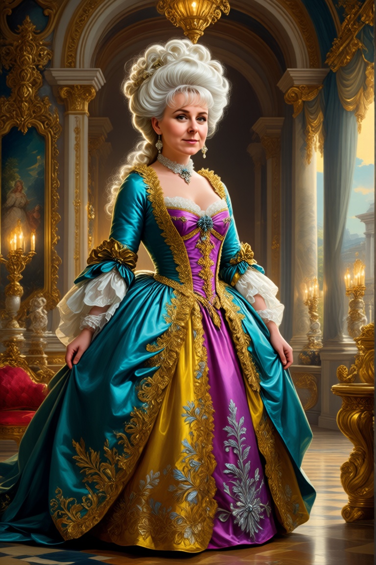 Young woman resembling Maria Westland,  opulent Rococo mood,  Artgerm and Rubens fusion style on Tensor.Art
