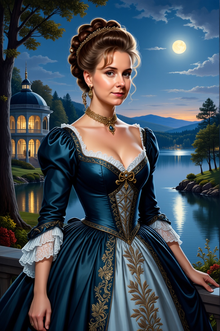 Diana Prince,  stunning victorian dress,  breathtaking updo on Tensor.Art