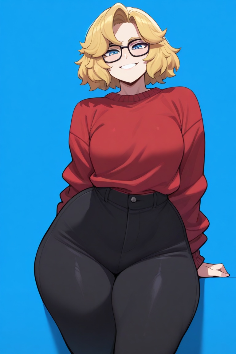 1girl,  solo,  blue background on Tensor.Art