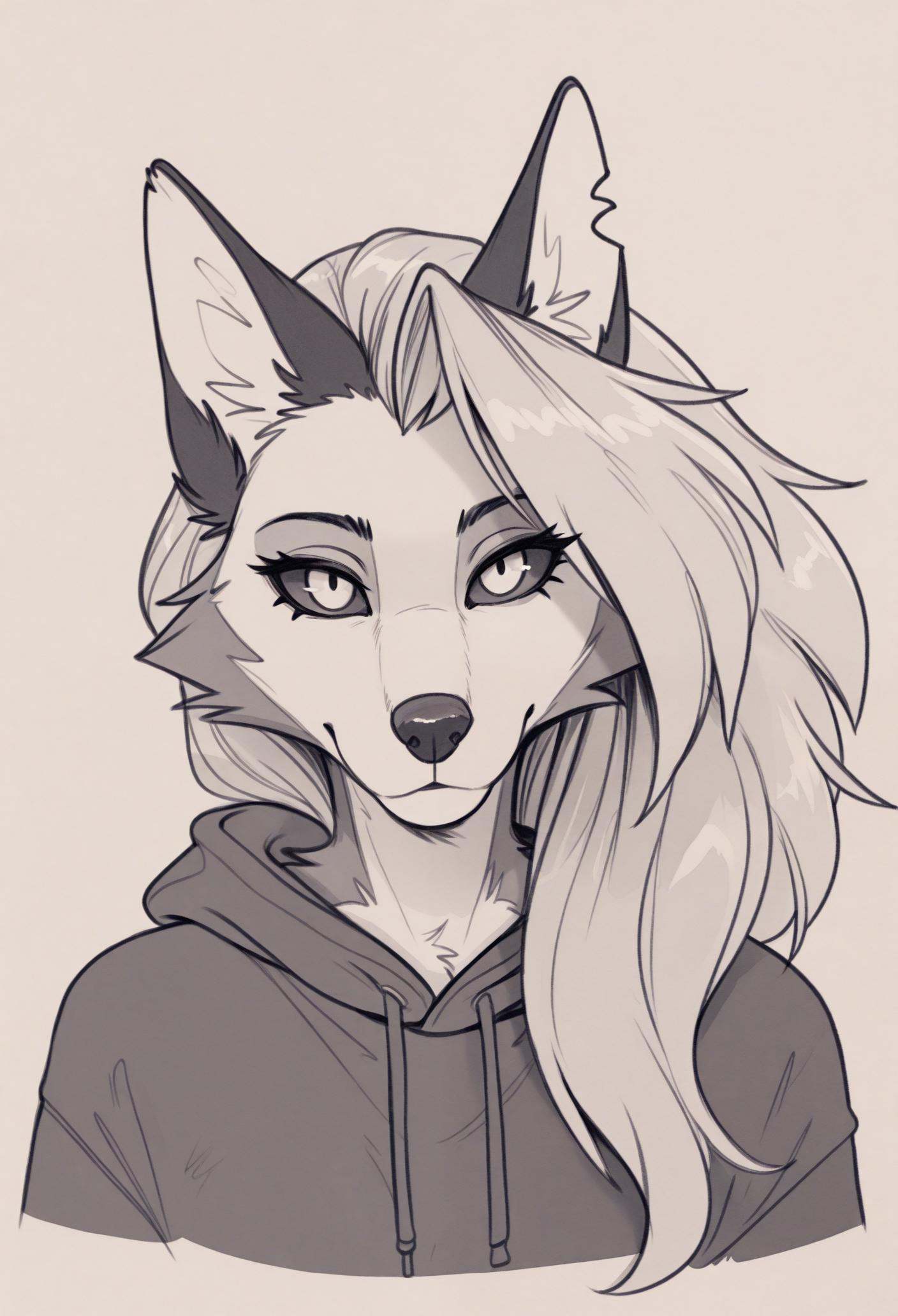 1girl,  solo,  hoodie on Tensor.Art